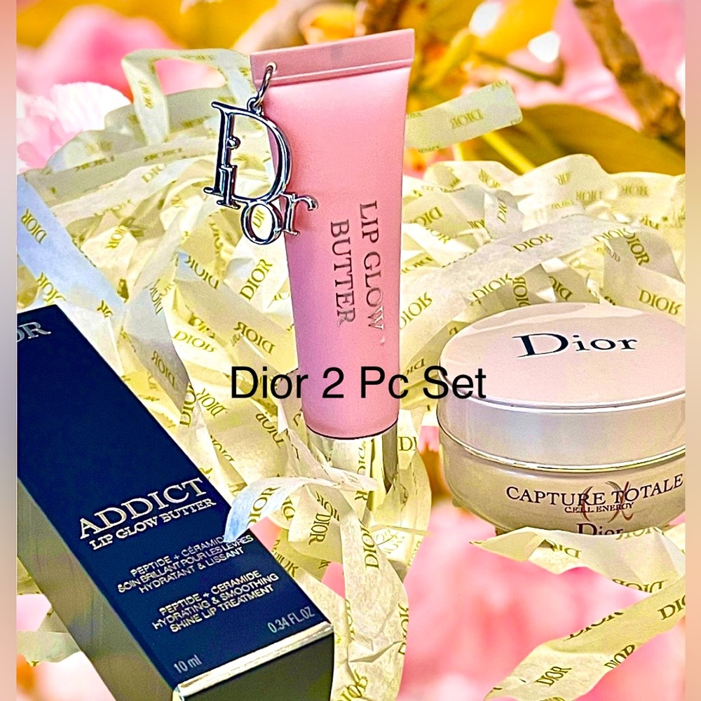 Dior 2 Pc Set Lip Addicted Butter Pink&Capture Totale CellEnergy Face/Neck Cream